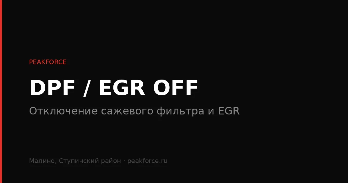 Удаление сажевого фильтра DPF, EGR, AdBlue дизель
